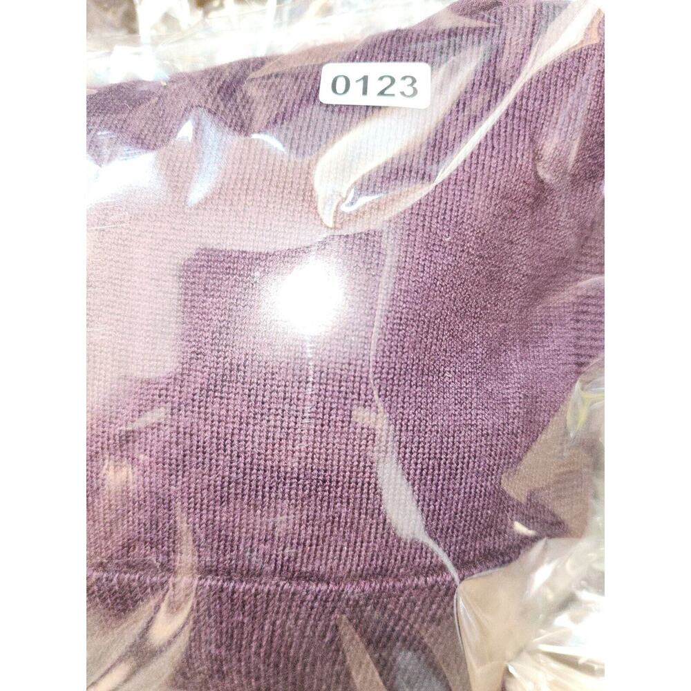 All Saints Sweater Womens Large Libby Crew Neck 100% Merino Wool Purple High Low - Picture 12 of 12